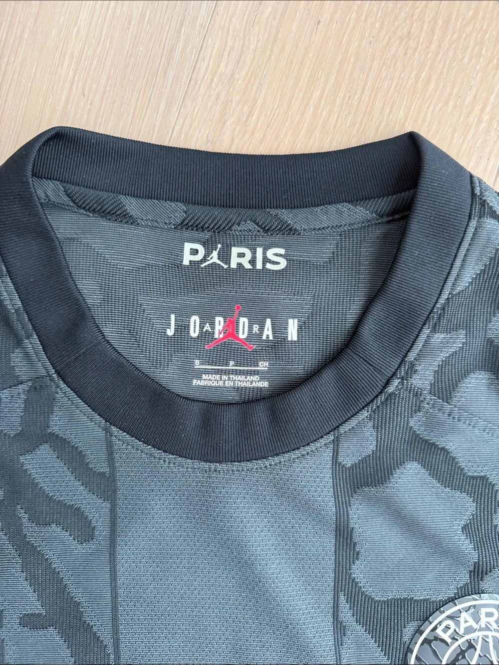 Jordan Paris Saint Germain Soccer Jersey in Black with Gray Accents